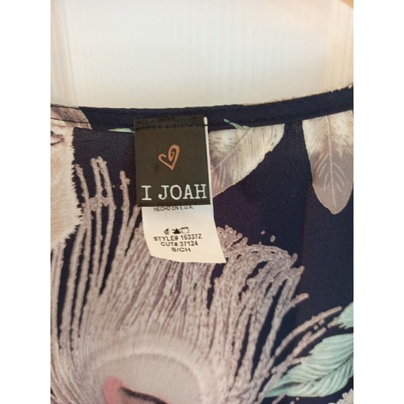 Women's I ❤️ Joah Boho Feather Print Lightweight Cardigan Small - Picture 4 of 7